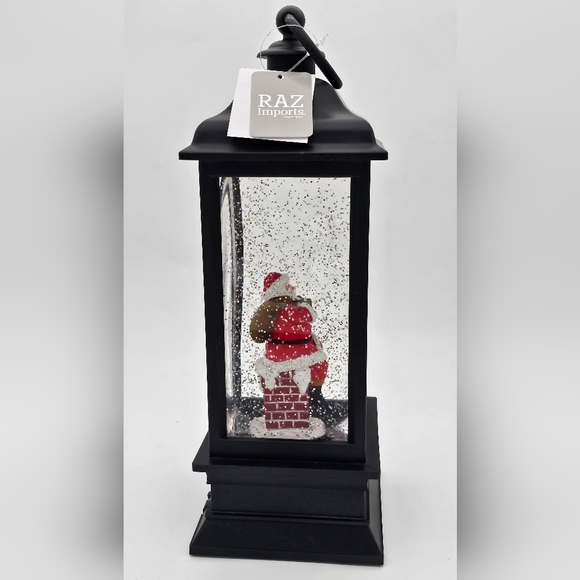 Santa Sitting On Chimney Lighted Water Lantern | RAZ | NWT - Picture 3 of 5